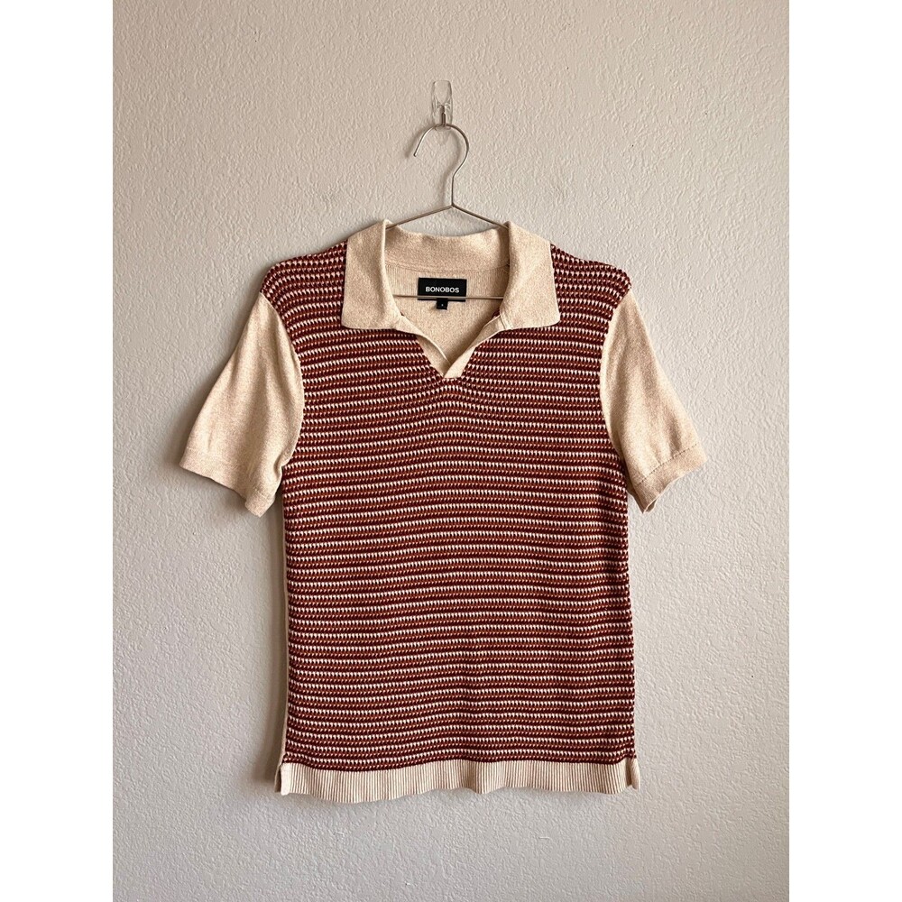 BONOBOS Men's Cotton/Cashmere Retro Knitted Polo Size SMALL